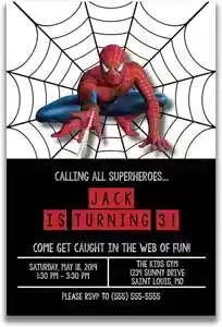 دعوتنامه تم تولد مرد عنکبوتی