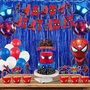 دکوراسیون تم تولد مرد عنکبوتی
